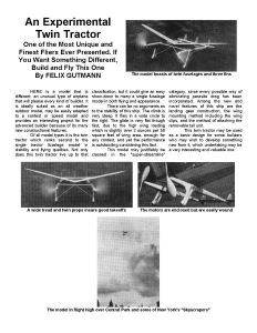 Experimental Twin Tractor